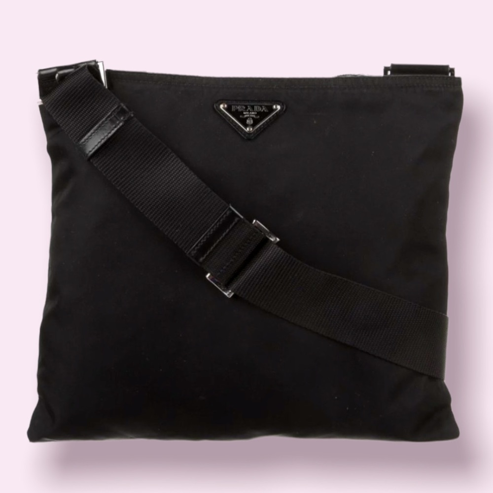 Black Prada Crossbody Messenger Bag
